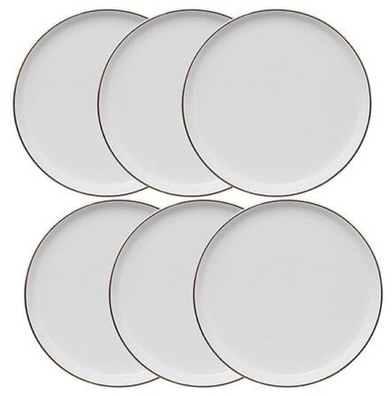 Sublima dessertborden set van 6 – witte gebaksbordjes van porselein, Ø 20 cm