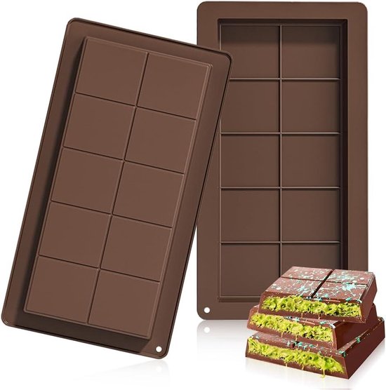 Chocolate Molds - Deep Dubai Silicone Mold - BPA-free - Non-stick - DIY Chocolate Making - 2 Pieces.