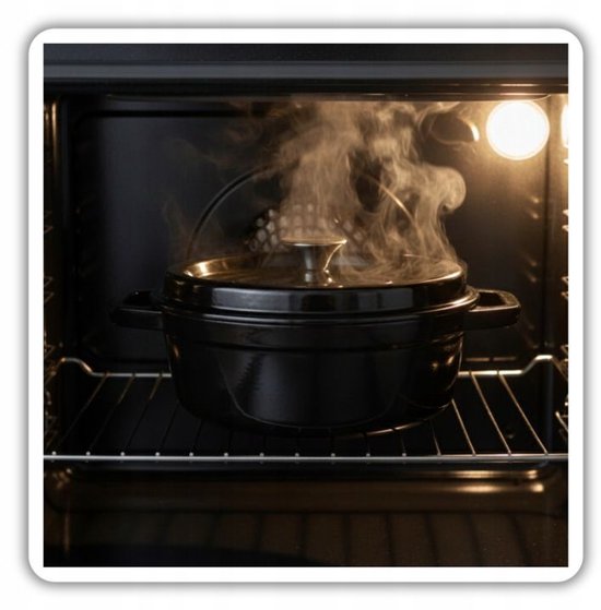 Hage - Gietijzeren Braadpan - Braadpan - Cast Iron Casserole met Deksel - Geëmailleerd - Geschikt voor Inductie & Oven - 2. 85 Liter - 25,5 x 19,5 x 12,5 cm - Zwart