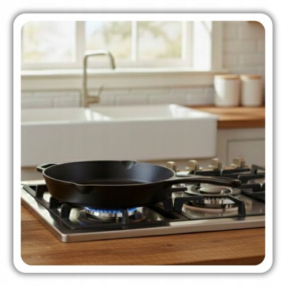 Hage - Cast Iron Frying Pan - Enamelled Skillet - Induction, Gas & Oven Safe - Sturdy Handle - Even Heat Distribution - Durable Frying Pan for Daily Use - Ø26 cm - Matte Black