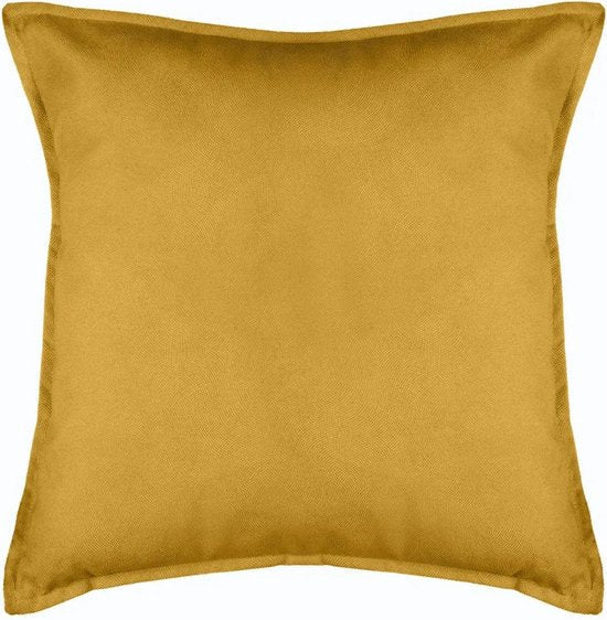 Atmosphera sierkussen Sophia, okergeel – polyester met rits, 52 x 52 cm