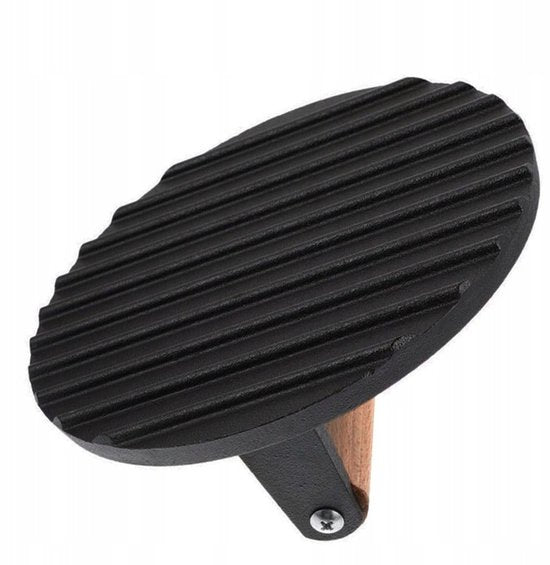 Kinghoff KH-1759 gietijzeren hamburgerpers – houten handvat, Ø 18 cm – foto 2