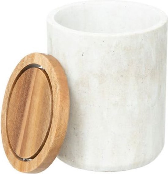 5Five Como Tafel afvalemmer met deksel - Marmereffect - 1, 5L - Beige