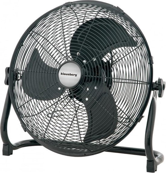 Klausberg 7517 - Bodenventilator 45 cm - Schwarz - 100W - 3 Geschwindigkeitsstufen