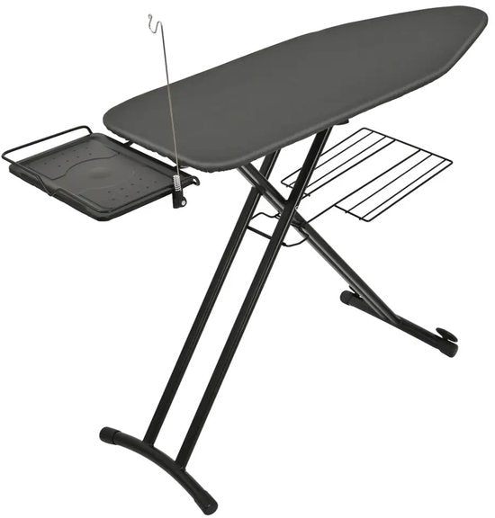 Kinghoff strijkplank voor stoomgenerator – extra groot, 124,5 x 48,3 cm, zwart