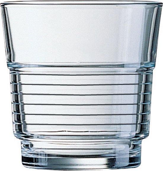 Arcoroc Water glasses/drinking glasses - 6x - transparent - 200 ml - glass - glasses - stackable - drinking glass/water glass/juice glass