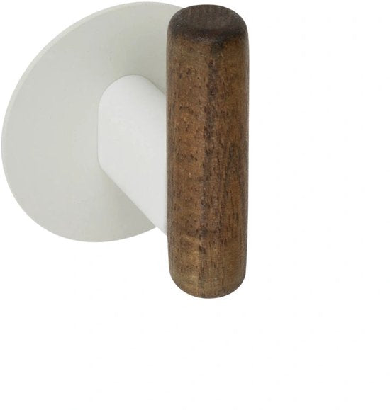 5Five Cassie Zelfklevende Wandkapstok - Set van 2 stuks - 7 x 5 x 8 cm - Bruin / Beige