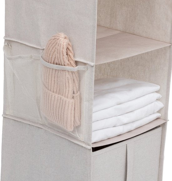 Kledingkast hang organizer 10-vaks Five® - Dressy + - Beige