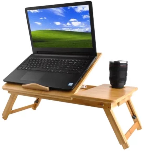 Ruhhy bamboe laptopstandaard – verstelbare laptoptafel tot 17 inch – foto 3