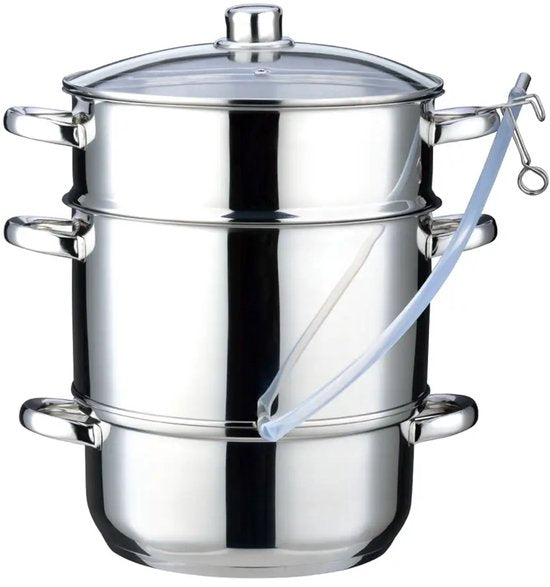 Klausberg Steam Juicer for Fruit & Vegetables - Induction Suitable - Juicer with Tube - 8L - Stainless Steel - Ø26cm - Silver