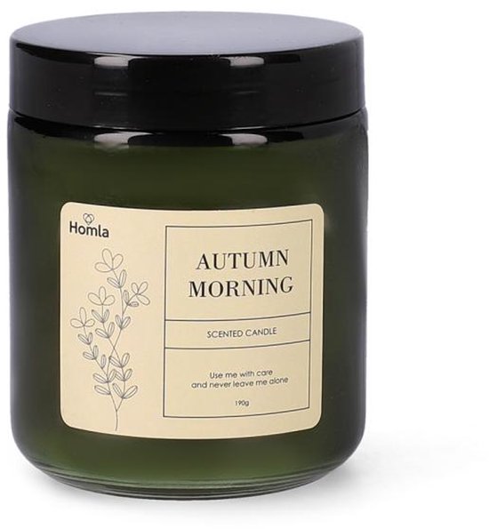 HOMLA - Bougie parfumée décorative - Parfum unique - Senteur de matin d'automne vert