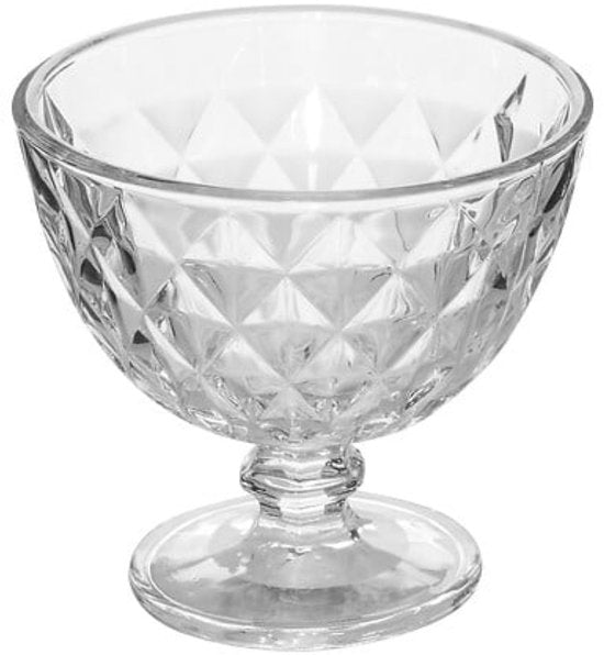 Coupe à glace - Lot de 6 - Porte-glace - Coupe à dessert - Coupe à glace en verre - Bol à dessert en verre - Coupe pour glace, sorbet et desserts - Lavable au lave-vaisselle - 300 ml - Transparent