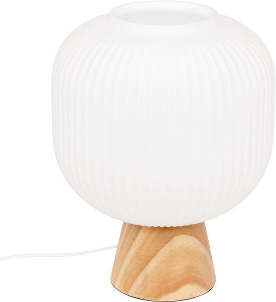 Atmosphera Travis Tafellamp - Ø20xH25 cm - Wit