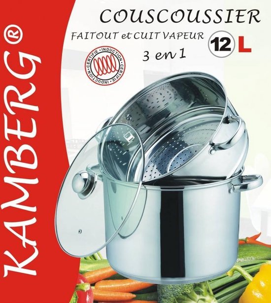 Couscoussier RVS 3-delig – Marokkaanse couscous pan, ook inductie, 4 tot 15 L – foto 12