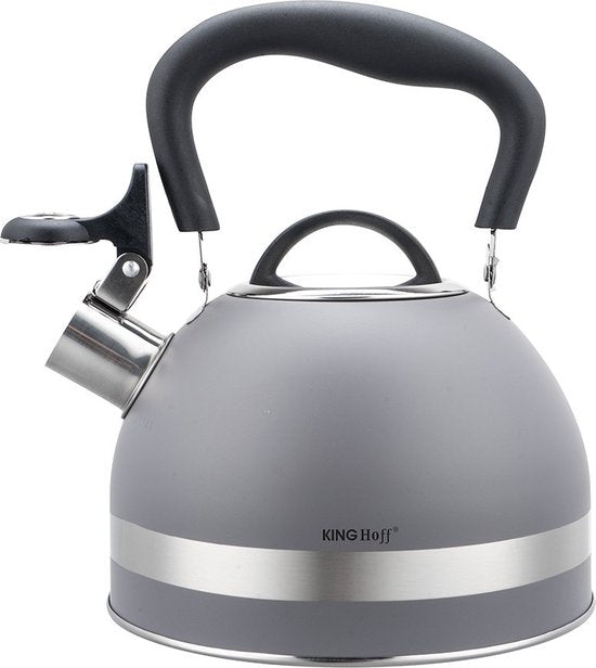Kinghoff 1851 - Bouilloire sifflante - 1,8 litre - Inox - Gris