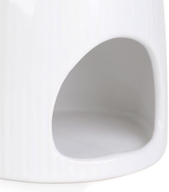Homla - Fires Wax Burner - Aroma Burner - Including Scented Wax - Fragrance Diffuser - for Living Room & Bathroom - Decoration Gift - Ceramic with Fresh Linen Wax - White