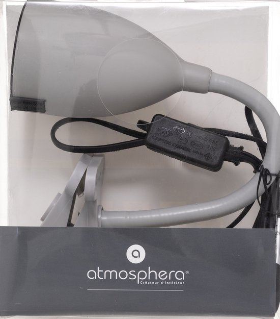 Atmosphera Klemm-Schreibtischleuchte – Design Light Classic – grau – H43 cm – Leseleuchte