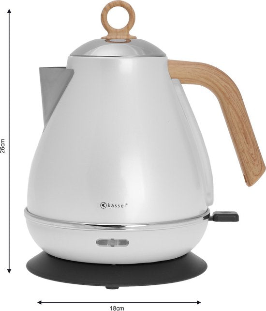 Kassel 93233 retro waterkoker 1,7 liter – RVS, pearl, met thermometer – foto 4