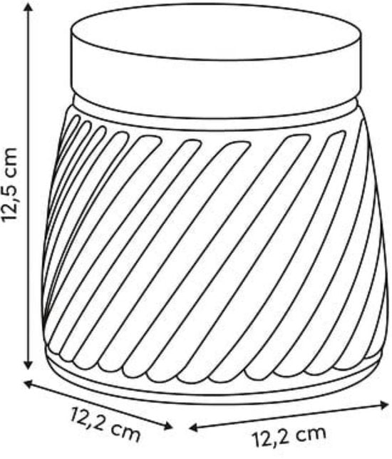5Five voorraadpot Ventura van ribbelglas – bamboe draaideksel, 0,9 liter – foto 5