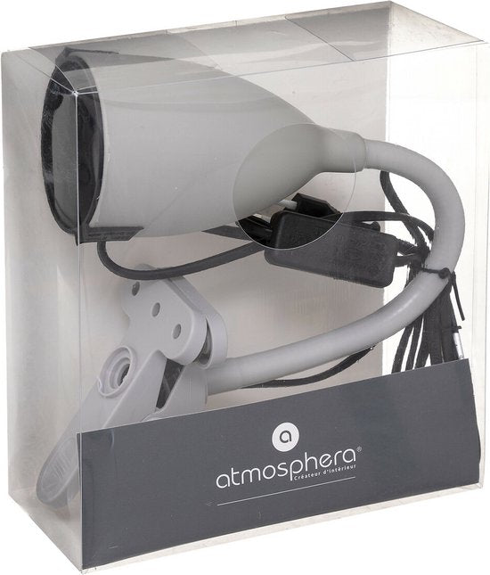 Atmosphera Klemm-Schreibtischleuchte – Design Light Classic – grau – H43 cm – Leseleuchte