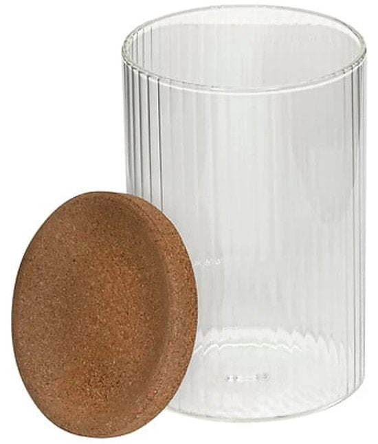 5Five - Stylish 3-Piece Glass and Cork Organizer Set – Transparent
