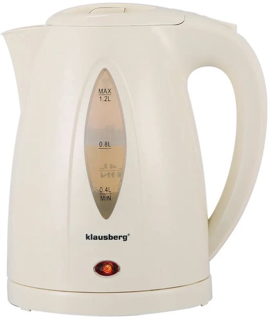 Klausberg KB-9002 waterkoker beige – 1,2 liter, 1100 W, 360° voet
