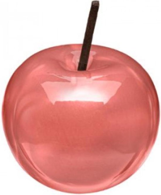 Decoratieve keramieken appels set van 3 - rood, geel en groen - 9 x 7 cm