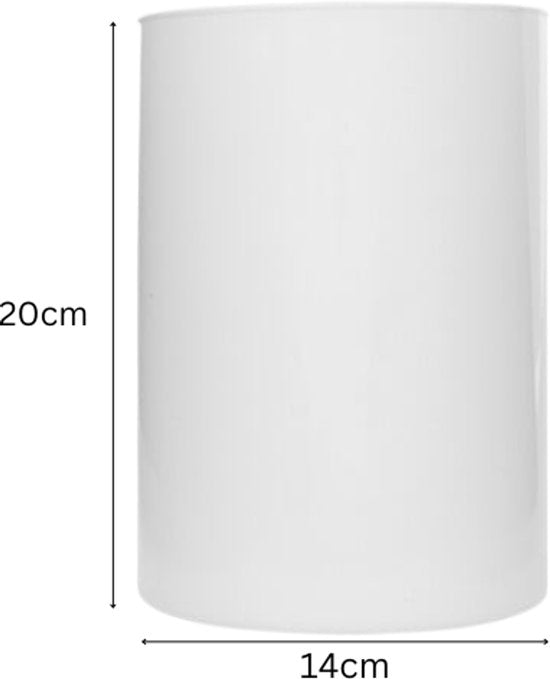 Lidy Vaas - Vase en verre - Lot de 2 - Vase à fleurs décoratif - Ø14 x 20 cm - Blanc