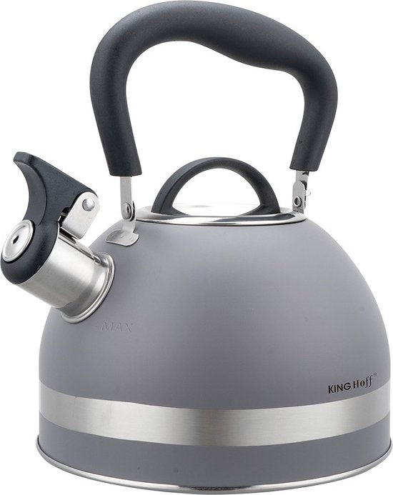 Kinghoff 1851 - Bouilloire sifflante - 1,8 litre - Inox - Gris