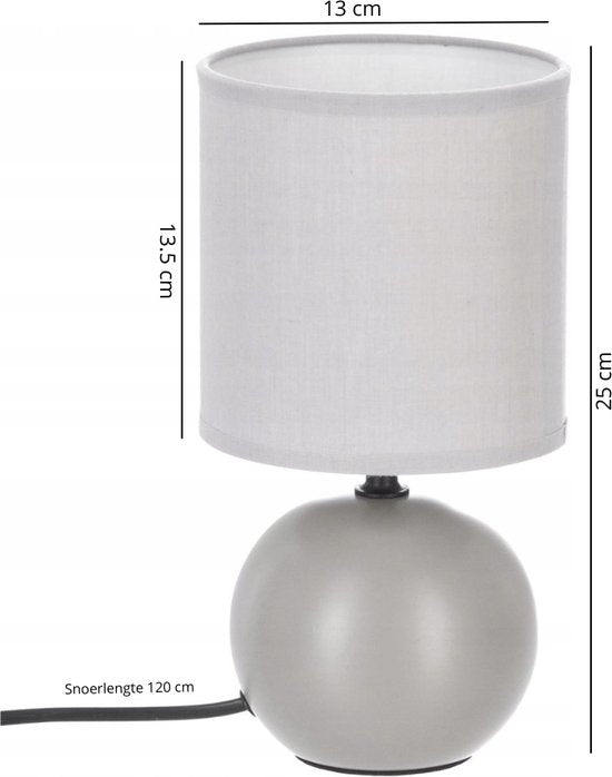 Lampe de table Timeo Gris - 25 cm x 13 cm