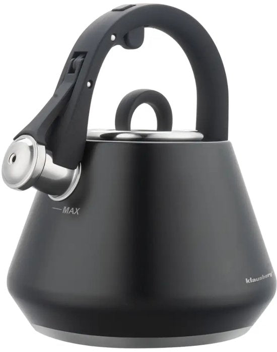 Klausberg 7948 - Bouilloire sifflante - 2,5 litres - Acier inoxydable - noir