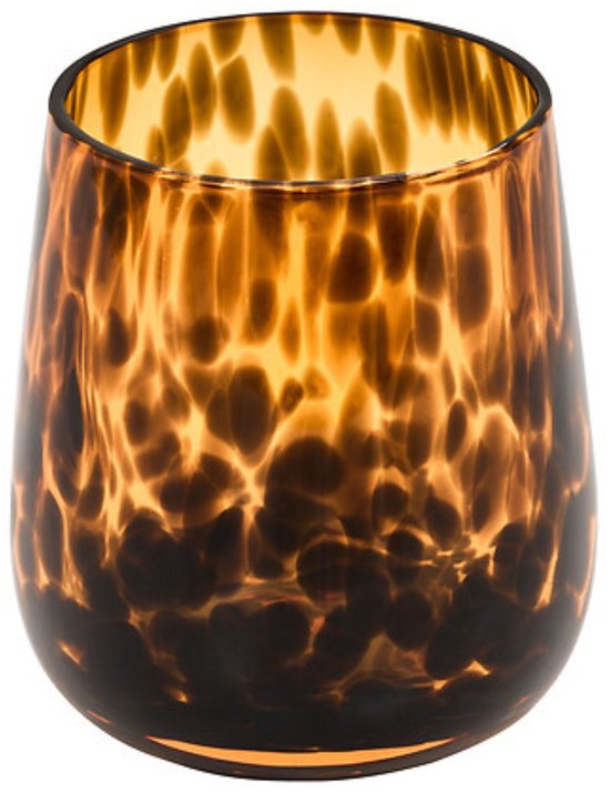 Zahnbürstenhalter Dotty – 9 cm Glas – Braun Rund Badezimmeraccessoire – Zahnputzbecher – Badezimmerbecher – Badhalterung