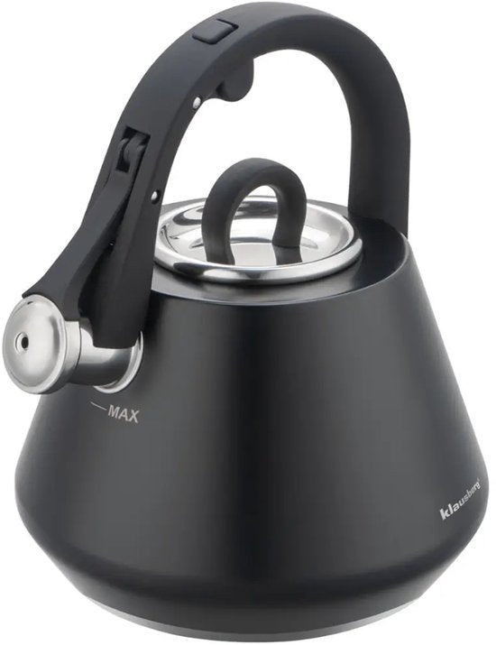 Klausberg 7948 - Bouilloire sifflante - 2,5 litres - Acier inoxydable - noir