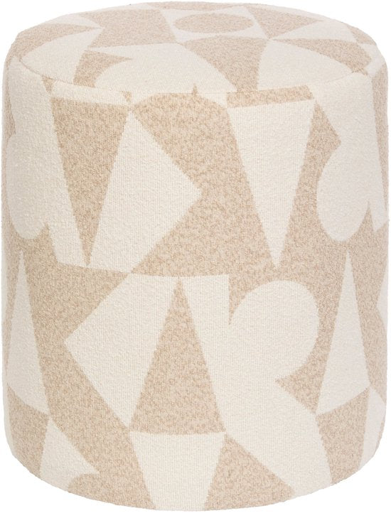 Atmosphera Delor Arty Pouffe - Ø36xH40 cm - Beige