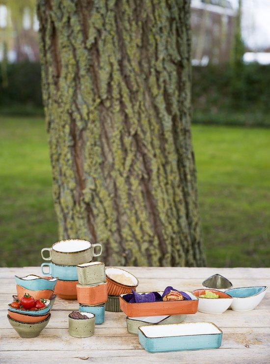 Brisbane Soup Bowls D10xh5.3cm - BLUE-GREY-ORANGE (set of 6)
