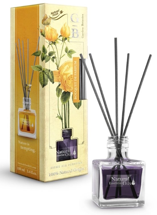 Elix - Geurstokjes Diffuser - Reed Diffuser - Luchtverfrisser - Interieur Parfum - Langdurige Geur - voor Woonkamer, Slaapkamer, Badkamer & Kantoor - 100 ml - Bouquet de Perfum