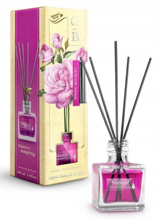 Elix - Geurstokjes Diffuser - Reed Diffuser - Luchtverfrisser - Interieur Parfum - Langdurige Geur - voor Woonkamer, Slaapkamer, Badkamer & Kantoor - 100 ml - Spring Bouquet