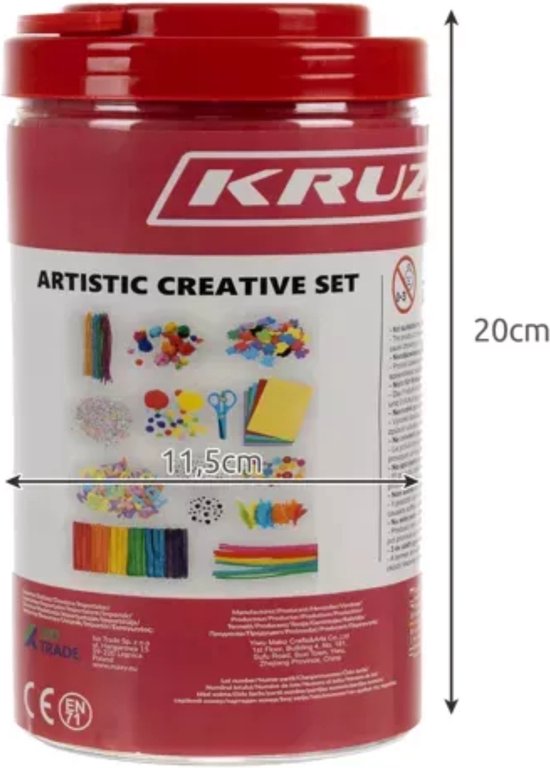 Kruzzel grote creatieve knutselset in een pot – knutselspullen voor kinderen – foto 2