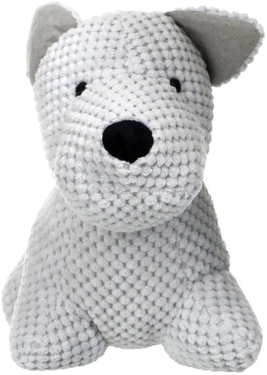 Pluche Deurstopper Hond - Wit - 31 x 24 cm - 1 kg - Polyester - Functioneel & Schattig Design - Gevuld met Zand
