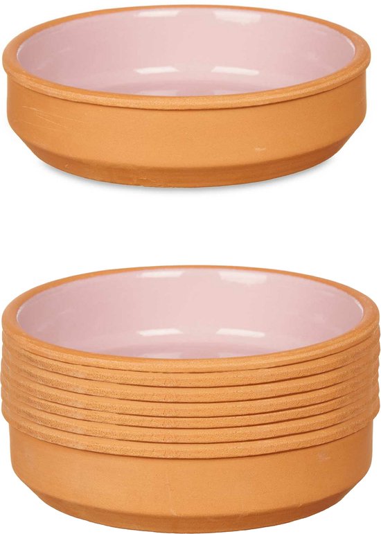 La Dehesa - Tapas / Crème-brûlée-Förmchen - 8 Stück - Terrakotta / Rosa - 16 x 4 cm - Servierschalen - Häppchen - Lebensmittel