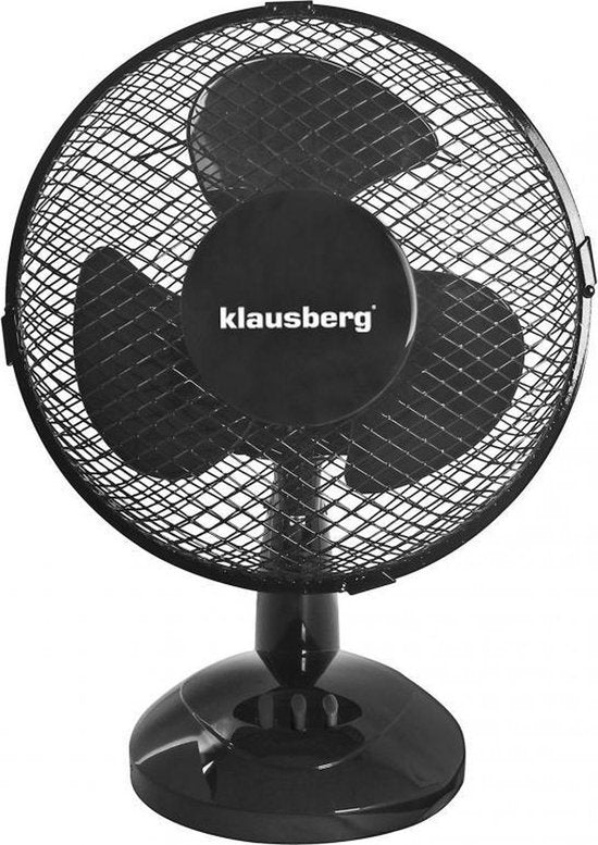 Klausberg 7473 tafelventilator zwart – 23 cm, 21 W, 3 snelheden