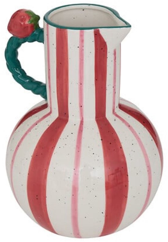 Atmosphera - Vase en céramique Fruity Multicolore - 25 cm Rayé - Étanche