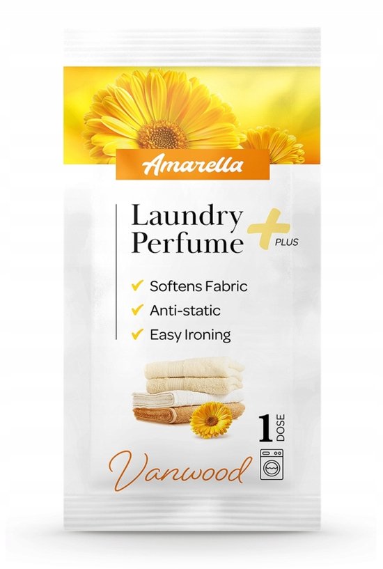 Elix - Amarella Wasparfum - Laundry Perfume - Wasverzachter Parfum - Antistatisch Strijkgemak - Langdurig - 10 ml Sachet - Vanwood