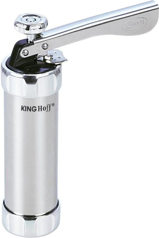 KINGHOFF Cookie Press - cake decorator - with 20 cookie discs and 4 decorating nozzles - 21 CM x 17 CM