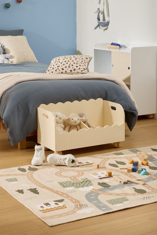 Coffre de rangement Atmosphera Kids Bouli - 60 x 36 x 30 cm - Beige