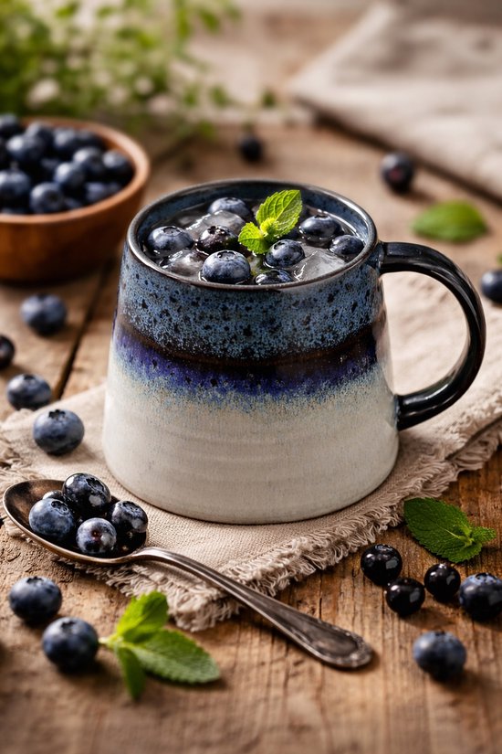 MPLCo - Mug Ombres - Tasse à café - Tasse à thé - Mug unique - Service à café moderne - Compatible lave-vaisselle et micro-ondes - 400 ml - Ø10 x 10 cm - Bleu marine et Gris