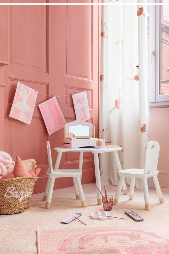 Atmosphera Kids make-up kaptafel voor kinderen – hout, roze, met accessoires – foto 2