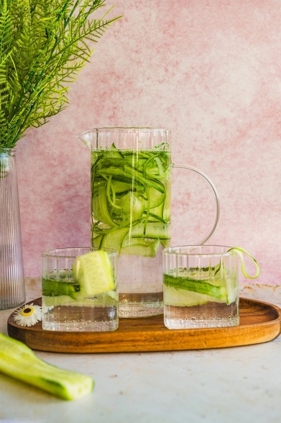 MPLCo Karaffen-Set – 5-teilig – Karaffe 1,2 L + 4 Gläser – Transparent