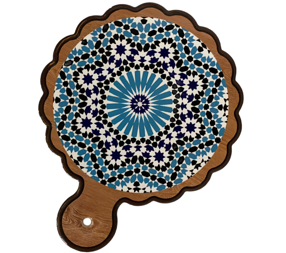 Colorful ceramic mosaic coaster with handle