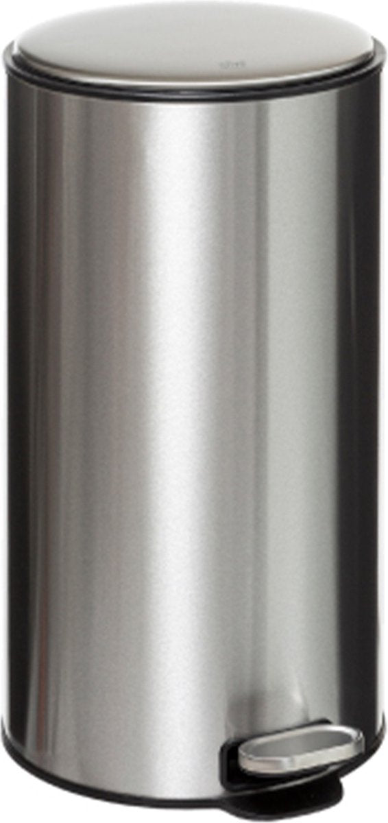 5Five Delta Trash can / pedal bin - silver - metal - 30 liters - 39 x 33 x 62 cm - kitchen